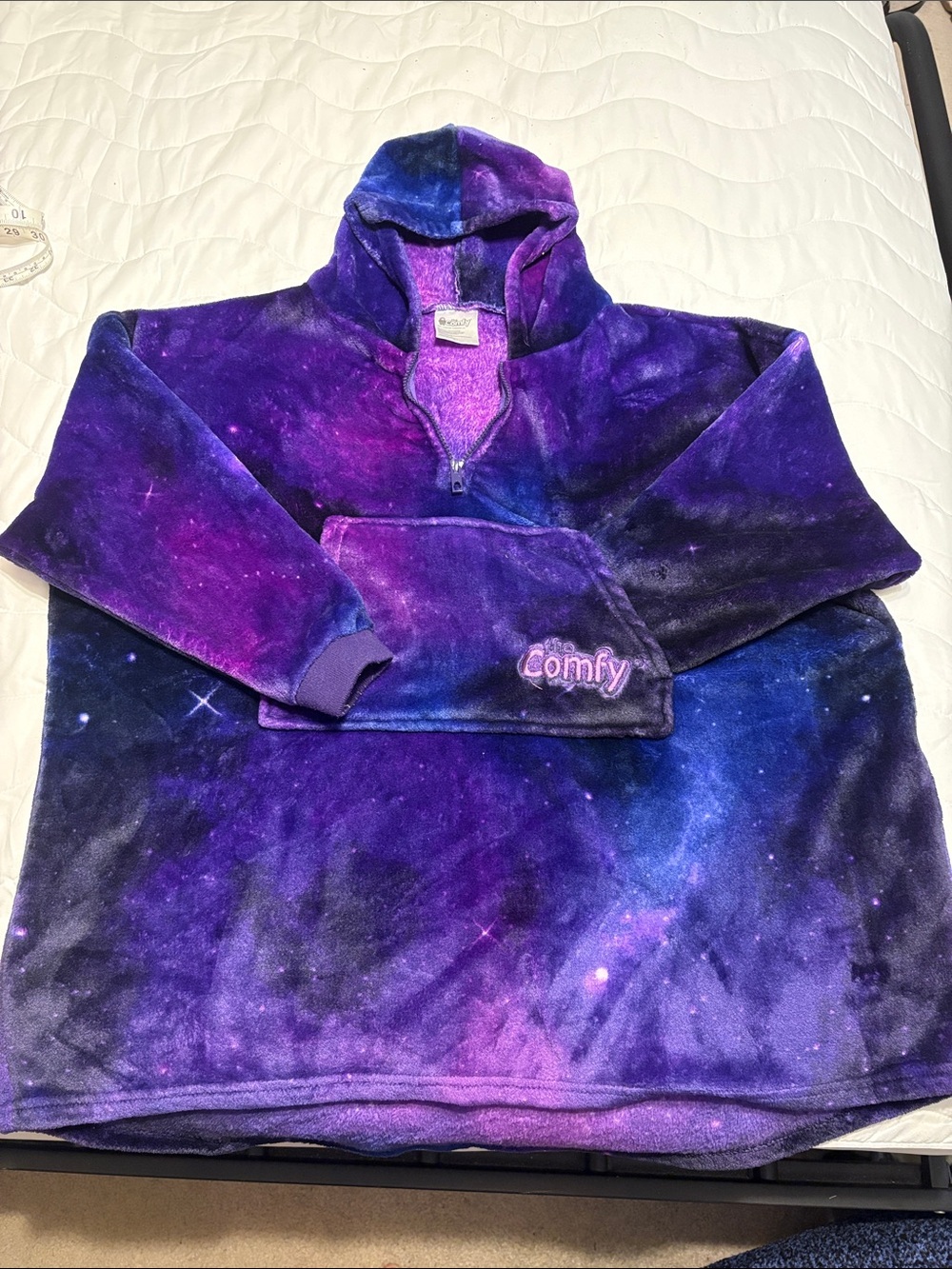 The Comfy Dream Jr unlined purple galaxy hoodie, one size